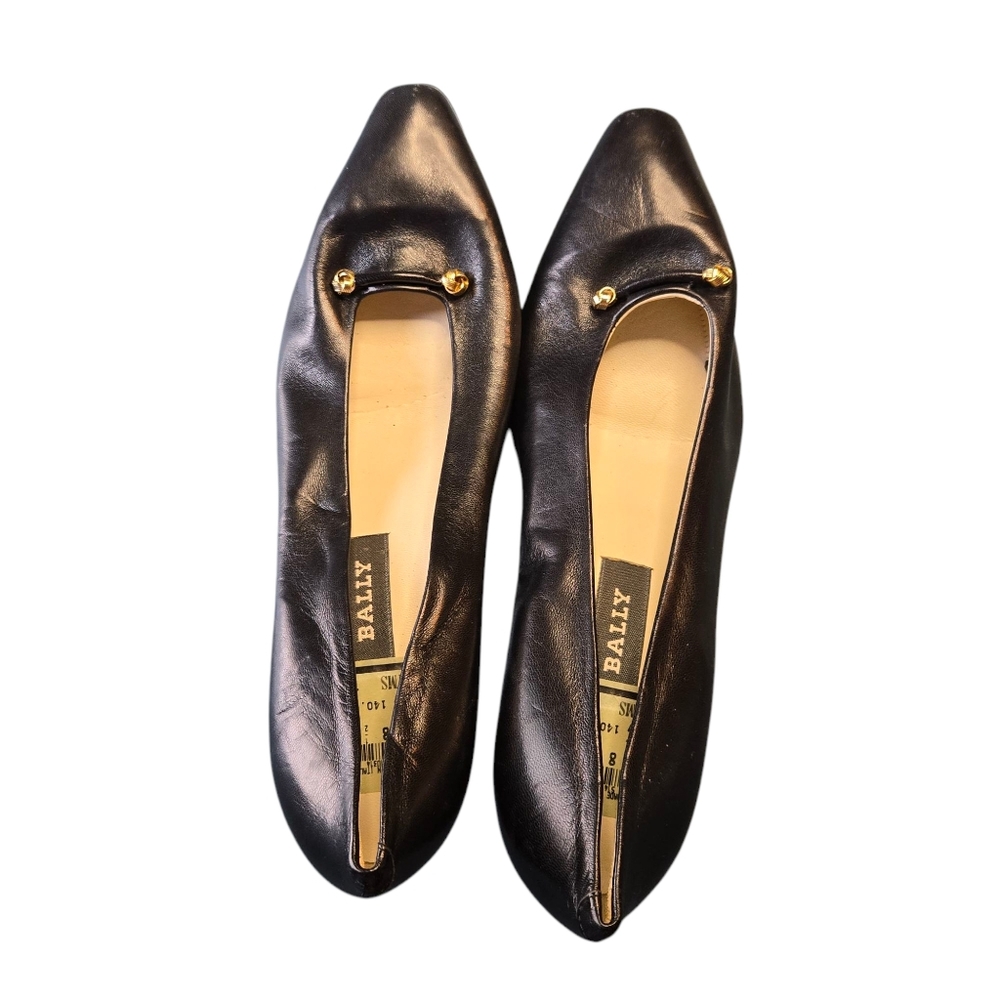 Vintage Bally Juniper Styleflex Black Leather Heels Size 8.5M